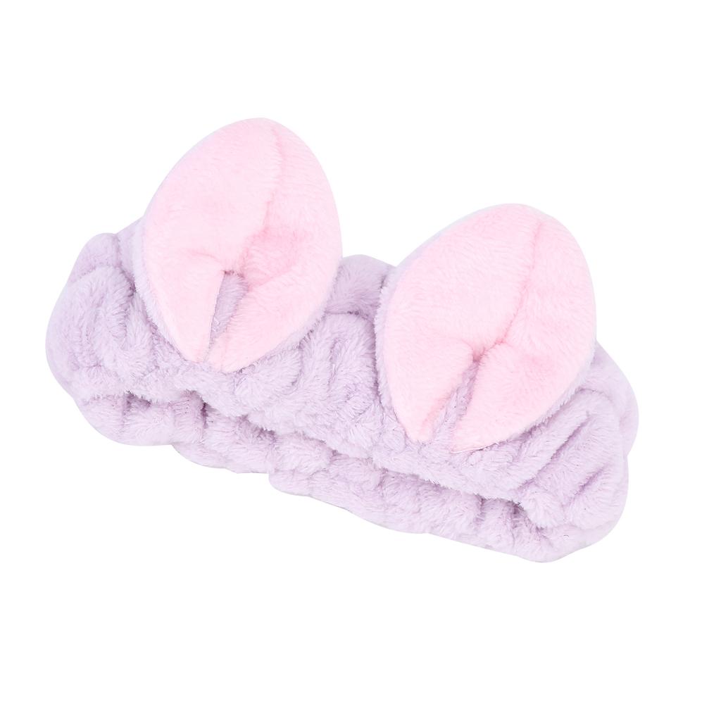 Hair Bands Cat Ears Shaped Soft Cloth Cute Headbands for Women Washing Face Make Up SpaPurple