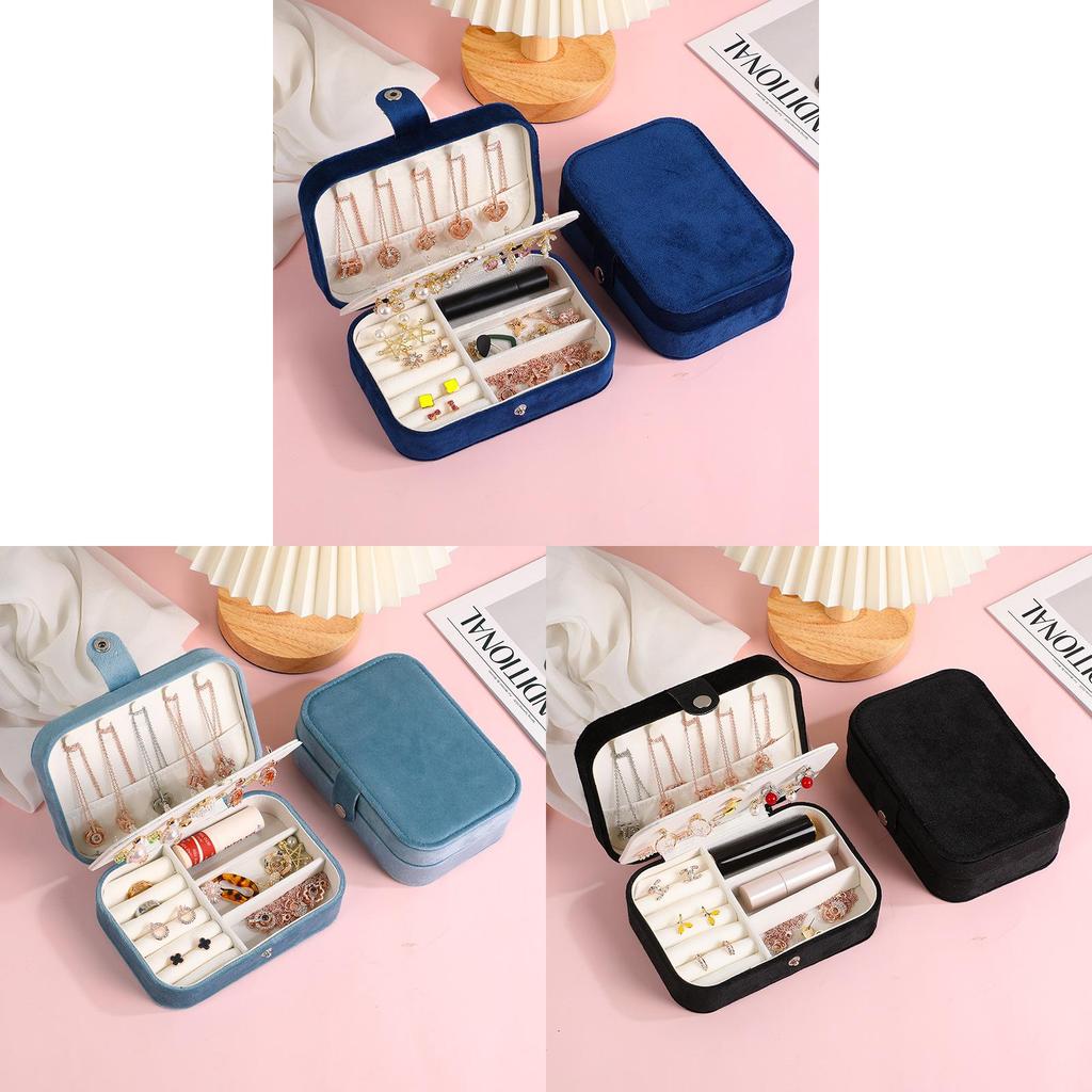 Minimalist Double Layer Jewelry Storage Box With Pu Leather For Home Organization