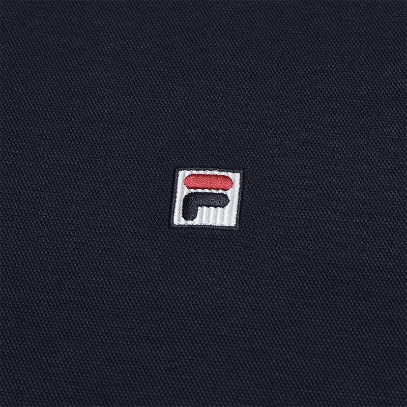 FILA Heritage Elite Classic Simple Fashion Casual Comfortable Versatile Knitted Long Sleeve Polo Shirt Men tops Legendary-Blue F11M618206FNV