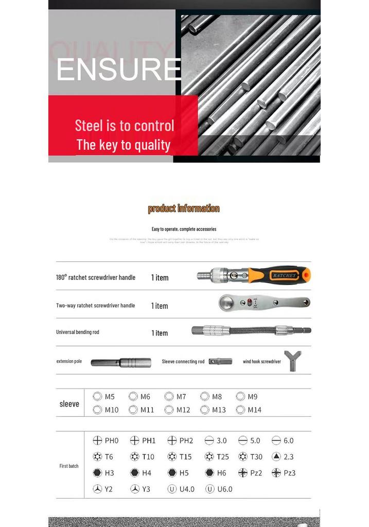 38-in-1 Semi-Automatic Ratchet Screwdriver Set with Phillips, Cross, Triangle & Irregular Bits