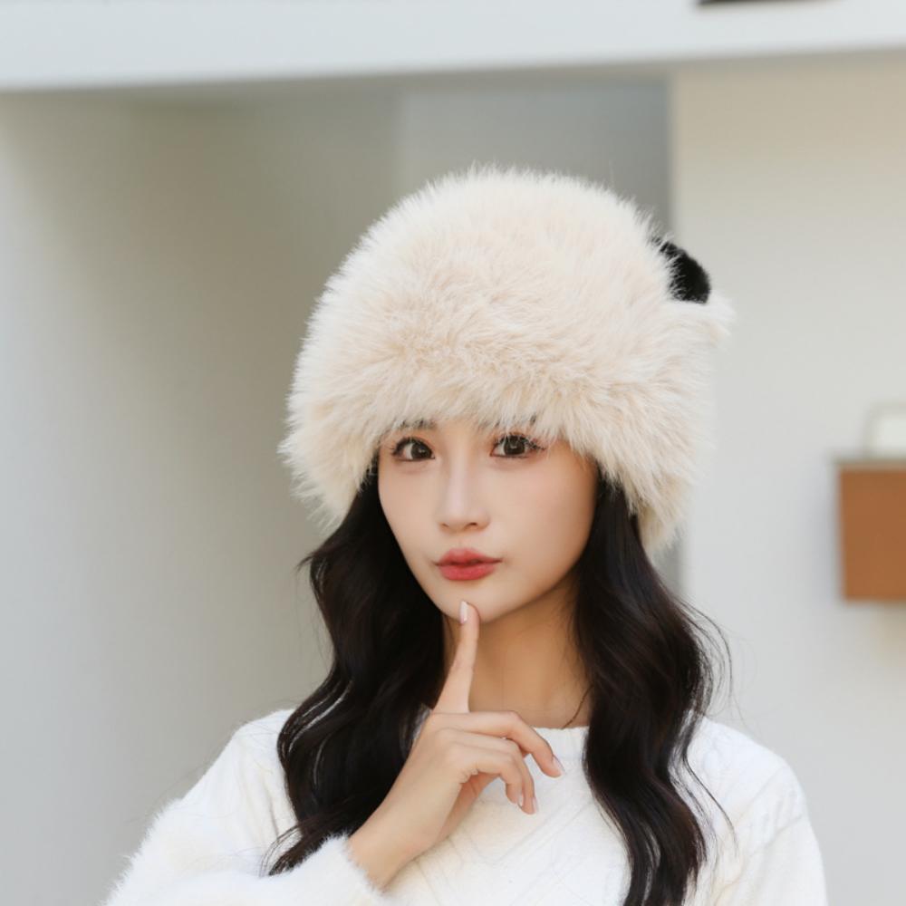 Women's Sweet and Cute Warm Fisherman Hat Autumn and Winter Earmuffs Plush Cute Cold-proof Hat