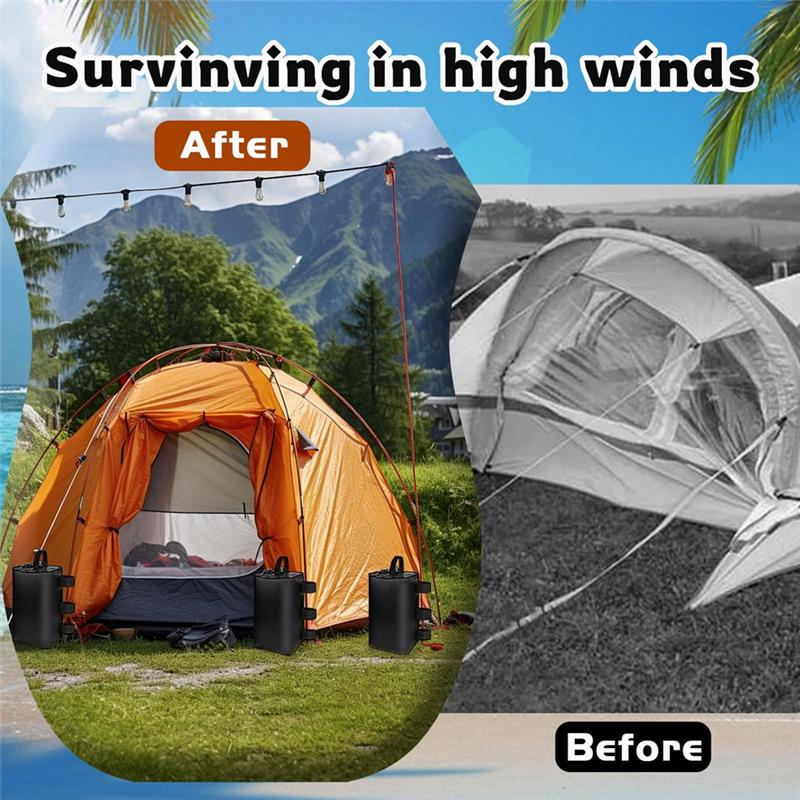 Tent Stakes Leg Weight Bags, 2 Pack 10L Canopy Water Weights, Heavy Duty Anti-Tip Water Bag Weights For Wind
