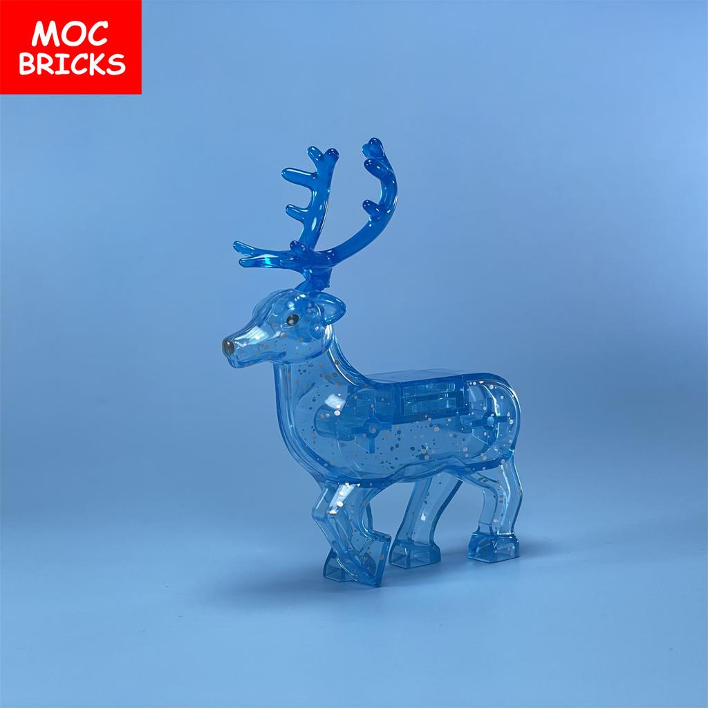MOC Bricks Animal Reindeer Deer Elk Christmas Gift Accessories Assembled Educational Buliding Blocks Kids Toys