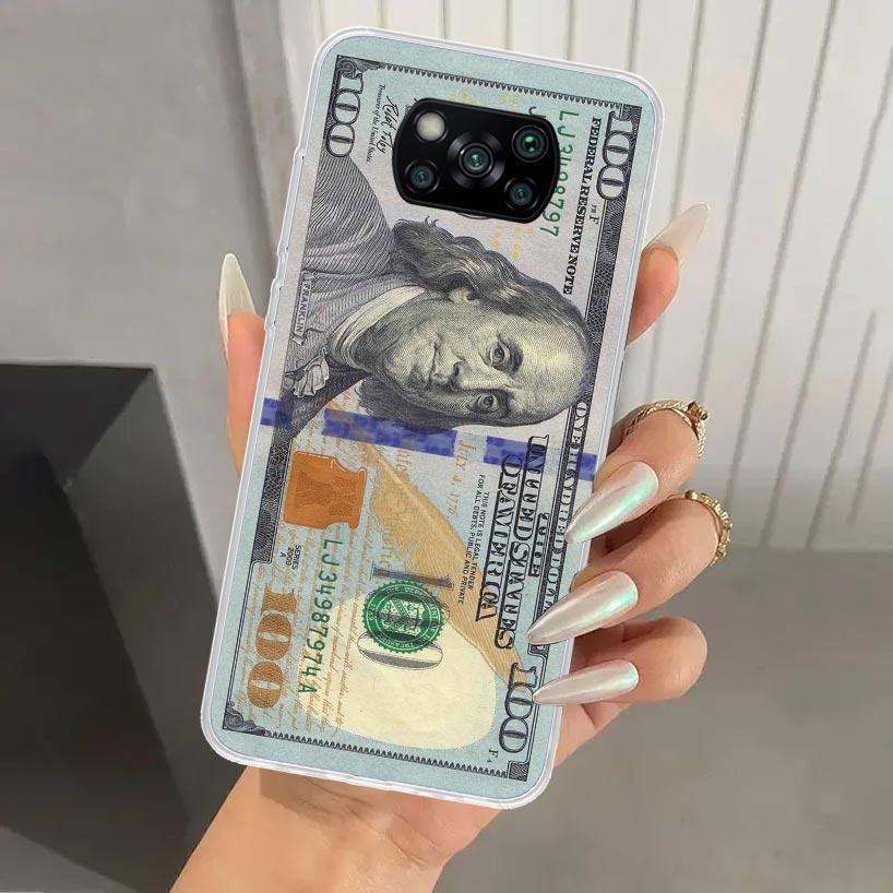 

Чехол для телефона с принтом Банкнота Доллар Наличные Деньги для Xiaomi Poco X7 X6 X5 X4 X3 Nfc F6 F5 F4 GT F3 F2 Pro F1 M5S M4 M3 5G Мягкий Funda Xiaomi Poco X3 NFC