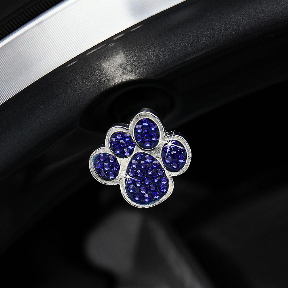 DSYCAR 4 Teile/satz Auto Rad Reifen Vorbau Luftkappen Pfote Diamant Staub-proof Caps Handgefertigte Strass Auto Reifen Ventil kappen