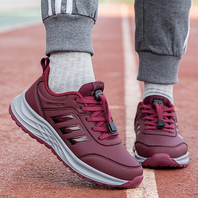 

Кожаные водонепроницаемые кроссовки для ходьбы флисовые хлопковые туфли для мамы нескользящие мужские и женские туфли для пожилых людей спортивная обувь на платформе для среднего и пожилого возраста 41