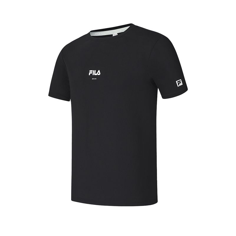 FILA Athletics Fitness SS25 Outdoor Sports Series Sun Protection Quick-Dry Breathable Crew Neck Short Sleeve T-Shirt Men Tops A11M521109F-BK
