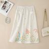 ZANZEA Women Summer Elastic Waist Loose Casual Floral Print Skirts