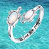 New turtle imitation opal open ring mother holiday gift jewelry
