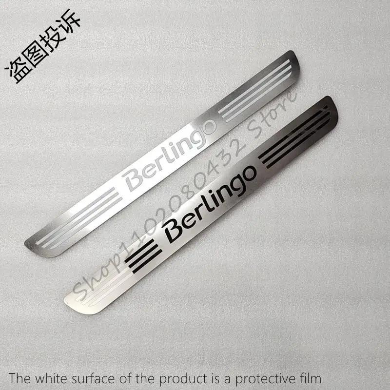 

Car Sticker For Citroen Berlingo B9 2008-2019 Door Sill Guards Stainless Scuff Plate Pedal Trim Styling Protect Car Accessories серебряный