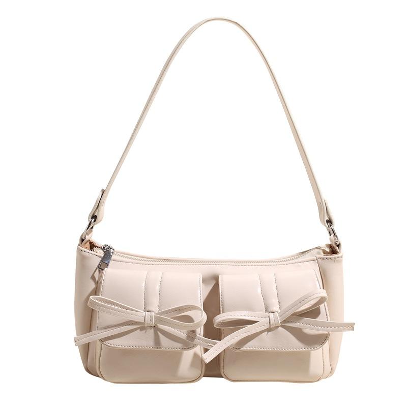 Winter Maillard retro ballet style bow multi-pocket underarm bag personalized versatile single shoulder messenger women's bag