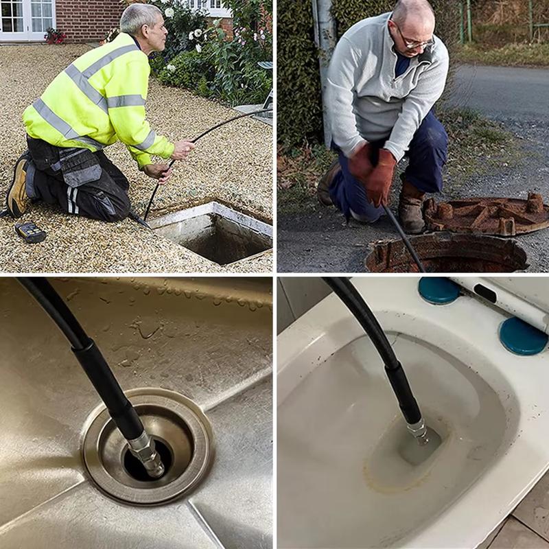 20 m Kanalisations-Abflusswasser-Reinigungsschlauch, Abwasserrohrverstopfung, Verstopfungsschlauch, Kabeldüse für Karcher Bosch Hochdruckreiniger