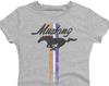 Ford Mustang Tri Bar Stripes Distressed Juniors and Women Heather Shirts