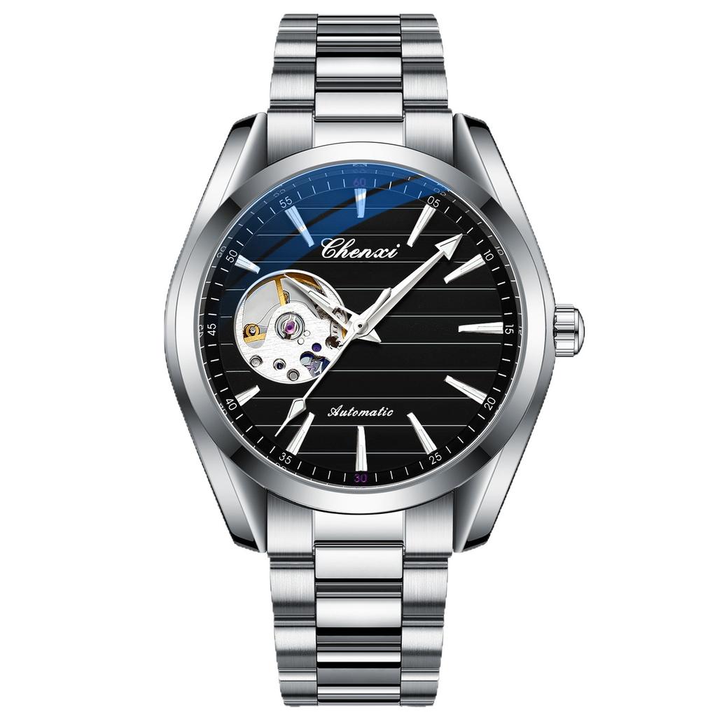 Chenxi Montre Mécanique Automatique Creuse pour Homme Bracelet en Acier Montre Mécanique Mode