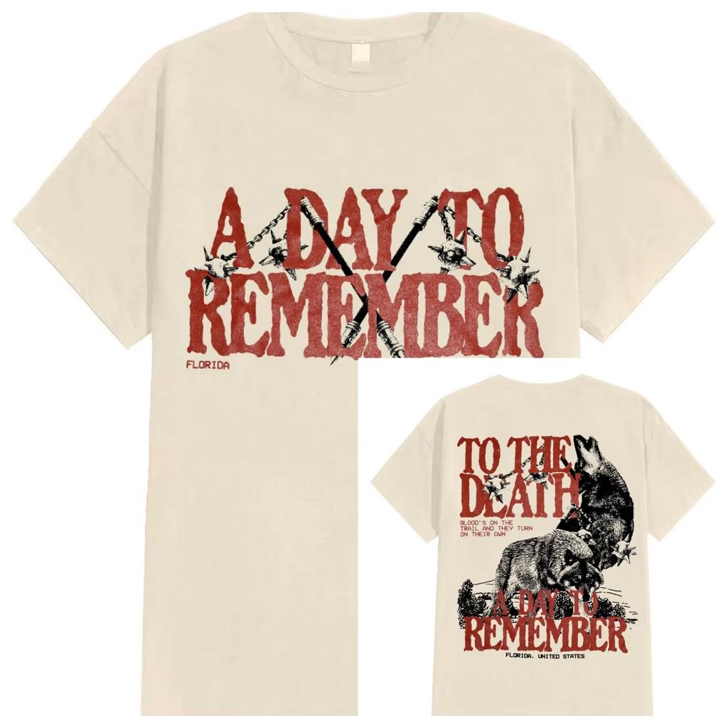 Top A Day To Remember Cotton Band Shirt Unisex Summer Short Sleeve Fashion Tee Hip Hop Streetwear Oversized Tshirt