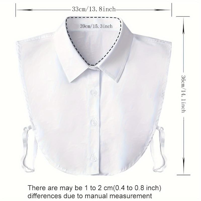 Einheitsgröße Falscher Hemdkragen Eleganter Abnehmbarer Button-Up-Kragen für Lagen-Outfit-Styling Modeaccessoire Ärmelloses Design