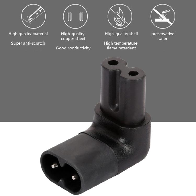 IEC 320 C7 to C8 90 Degree Up Down Angled Right Angle AC Adapter Extension