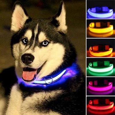 Welpen Hund Katze Nacht Sicherheit blinkende leuchtende LED-Licht verstellbare Haustierhalsband
