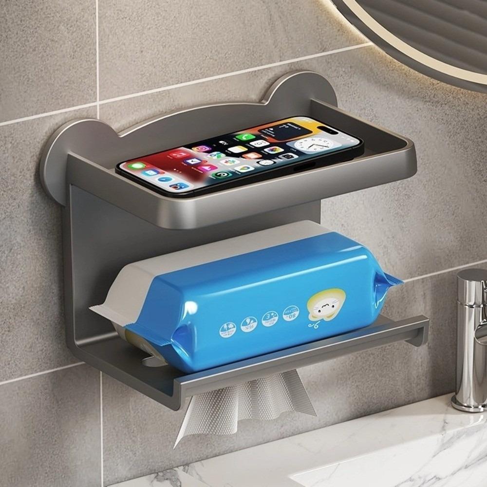 Bear Shape Toilet Paper Holder Stand Wall-Mounted Bathroom Storage Rack  Bathroom
