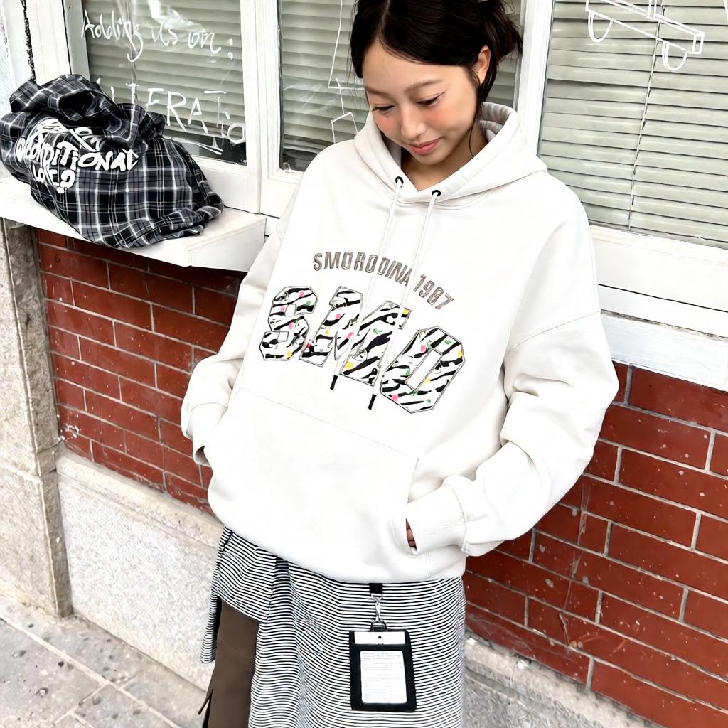 2026 Women's Loose Korean Style Hoodie - Trendy SMO Letter Print Casual Jacket for Couples