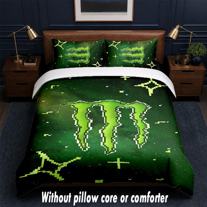 Set Biancheria da Letto Design Monster Energy 1 Copripiumino + 2 Federe Morbido Traspirante Biancheria da Letto per la Casa