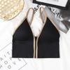 Deep V Zipper Sports Vest with Chest Pads & Shorts for Women