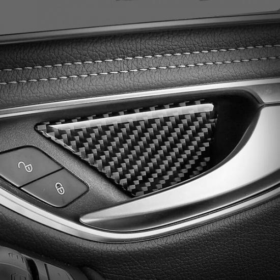 Carbon Fiber Interor Door Handle Bowl Cover Trim For Mercedes Benz C Class W205
