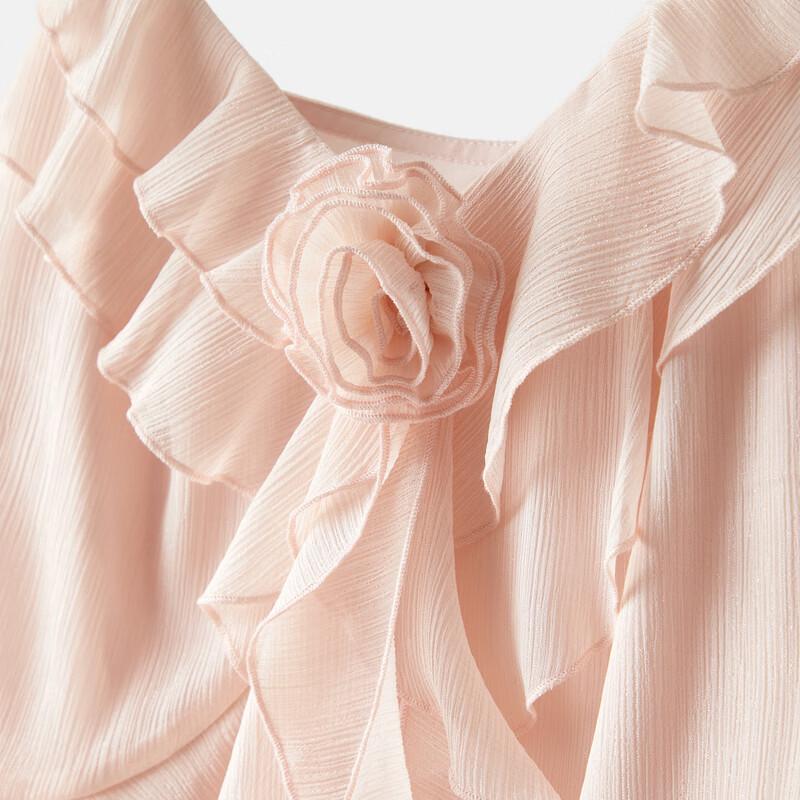 Women's Elegant V-Neck Ruffle A-Line Dress