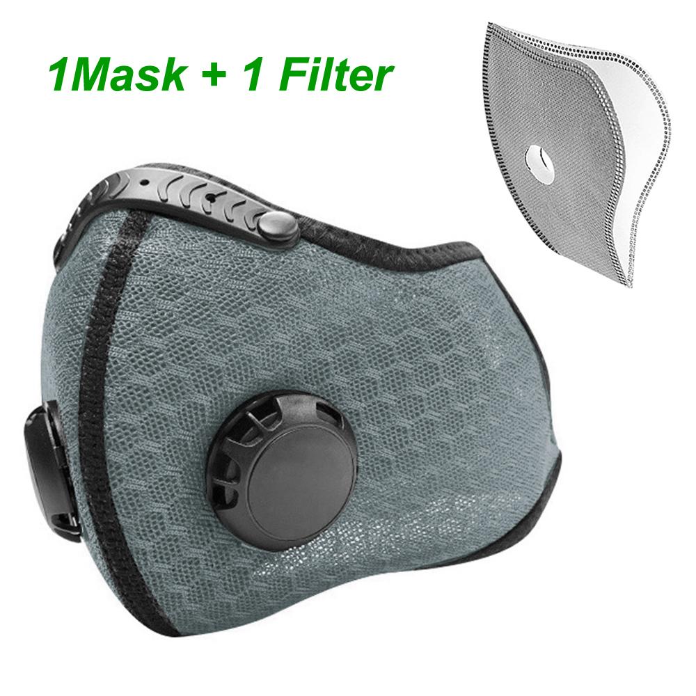 Tcare Cycling Face Mask With PM2 5 Filter Anti Pollution Activated Carbon Breathing Valve Bike Mouth Cap