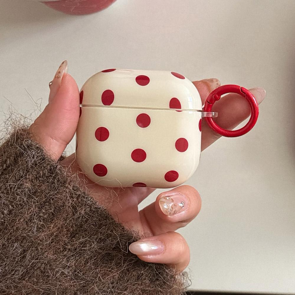 New Year Red Polka Dot Soft Earphone Case for AirPods 4 With Fall Protection for AirPods 1 2 3 Pro 3 Pro2 Cover