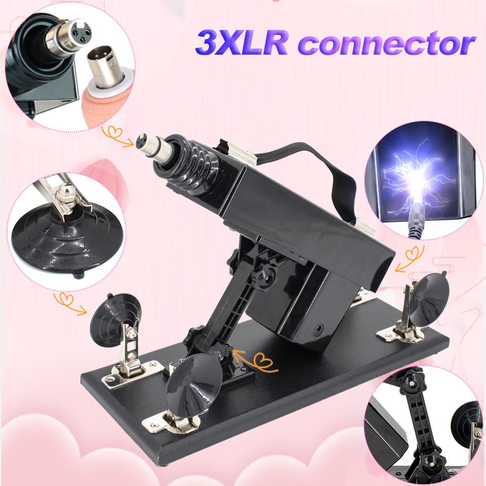 DTSUDU Sex Machine 3XLR Connector Accessory with Dildo and Suction Cup Love Machine Insertion Gun Machine for Couple Sex Game