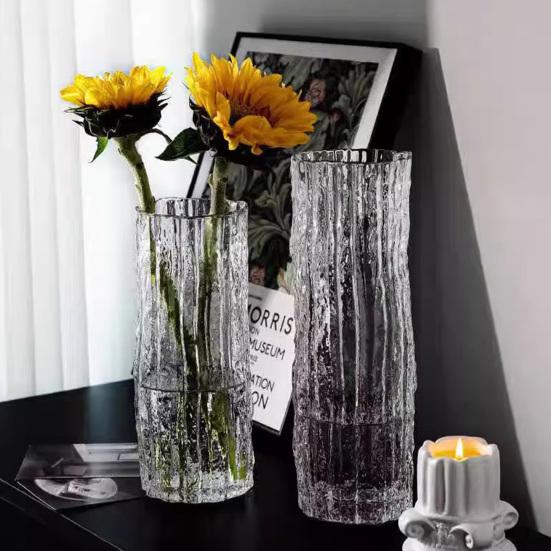 Glass Cylinder Vase for Table Centerpiece Thickened Modern Clear Flower Vase for Wedding Party Living Room Bedroom Decor