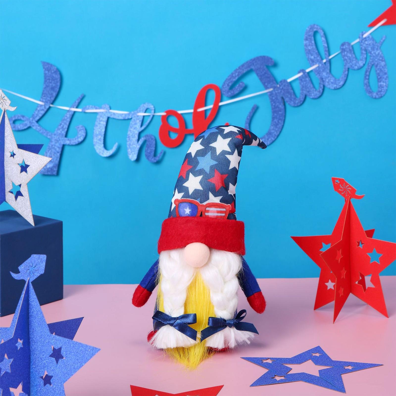 

Шляпа ко Дню независимости Америки Безликий лес Кукла старика Кукла Подвеска One Size