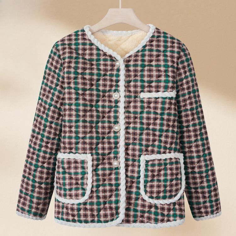 

Зимняя короткая стеганая куртка для мамы, утолщенная, из овечьей шерсти, женская XXXXXL зелёный