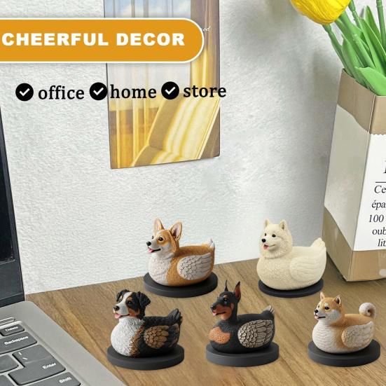 

Dog Duck Figurine French Bulldog Corgi Samoyed Dobermann Border Collie Statue Sculpture Home Office Decoration Ornament C