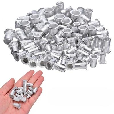 100-teiliges Nietmuttern-Set aus Stahl und Aluminium, Gewindenietmuttern-Einsätze, Nietmutternmuttern M4, M5, M6, M8, gemischtes Set, Reparaturwerkzeuge