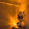 Acrylic Rubik's Cube Household Decoration Crafts Humanoid Standing Card Diy Transparent Cartoon Laser Pendant LED Table Light