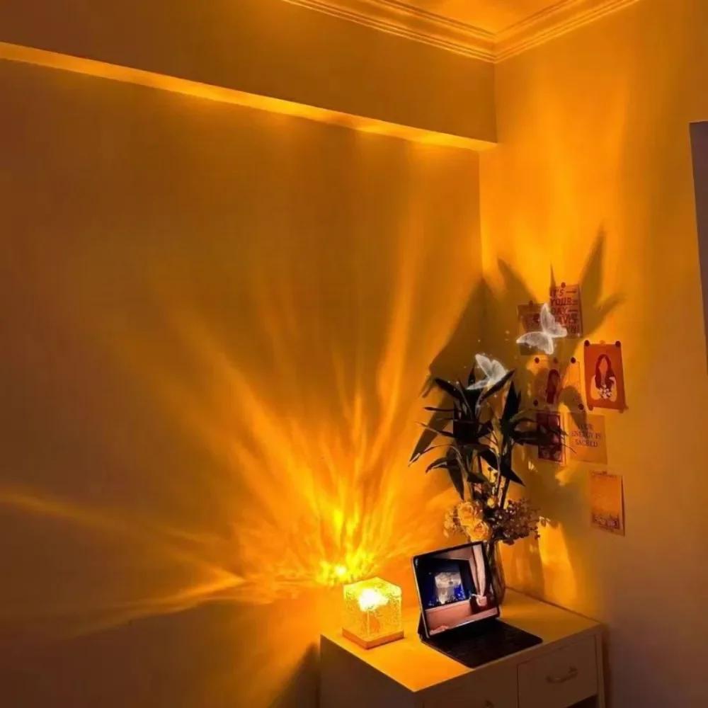 Acrylic Rubik's Cube Household Decoration Crafts Humanoid Standing Card Diy Transparent Cartoon Laser Pendant LED Table Light