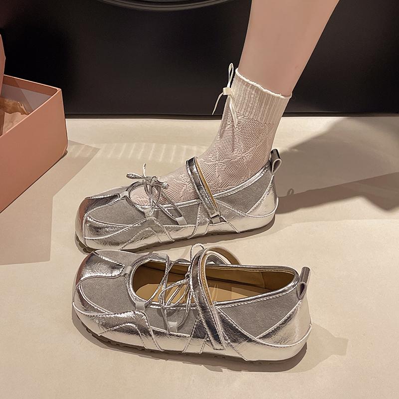 Fashion Women's Ballet Style Flats Fashion Lace-up Retro Mary Jane Casual Shoes Summer Autumn Comfortable Lightweight Ballet Sneakers