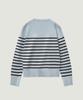 LMOOD Marine Wool Cotton Striped Pullover Knit Sky Blue