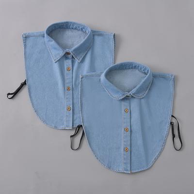 Denim-Fake-Kragen-Modell, Pullover-Dekorationskragen, Vielseitiger Reverskragen für Damen und Herren, Fake-Kragen.