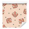 Wallpaper Small Flowers Cream, Beige and Orange for Living Room and Bedroom 50x1000