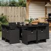 VidaXL Garden Dining Set 9pcs Cushions Black Wicker 3277782