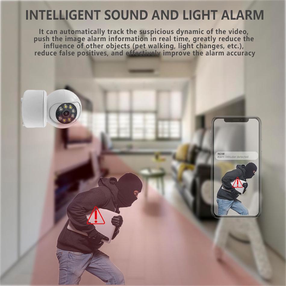 iCSee Dual-Light 360° PTZ HD WiFi Camera with Mobile Remote App, Day/Night Full-Color, 3MP