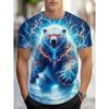 T-shirt Estiva da Uomo Girocollo Stampata in 3D Moda Versatile Traspirante Tendenza Casual