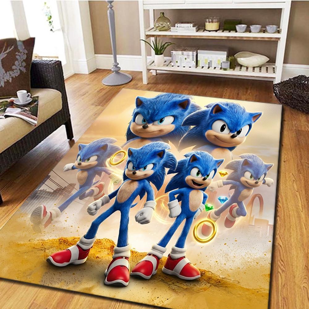 Sonic the Hedgehog Bedroom Carpet & Living Room Mat, Home Decor Cool Movie Play Floor Mat -HE53