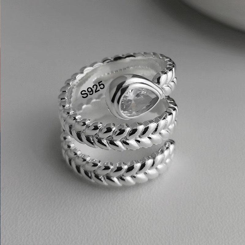 Xiaomi 925 Sterling Silver Rings for Women Couple Minimalist Handmade Simple Wheat Snake Zircon Ring Fine Jewelry Gift Prevent Allergy