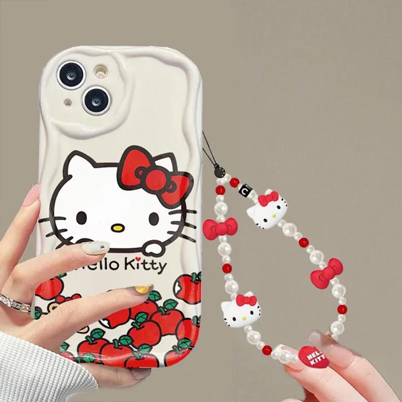 Hello Kitty Chain Case For Iphone 17 Pro Max 17 Air 16 15 14 13 12 11 Pro Max 16e 16 Plus 12 13 Mini Phone Casing Soft Cute INS