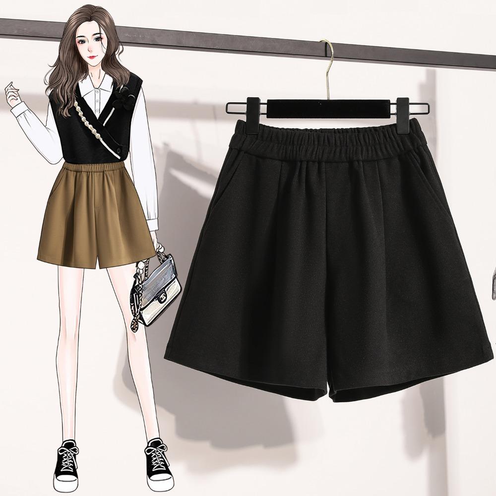 DIMANAF Plus Size 2025 New Winter Women Shorts Pants Thick Loose Casual Short Pants Elastic Waist Fashion Lady