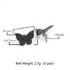 THE BLING KING Butterfly Stud Earring 925 Sterling Silver Earring Paved Black Cubic Zirconia Men Women Fashion Hiphop Jewelry